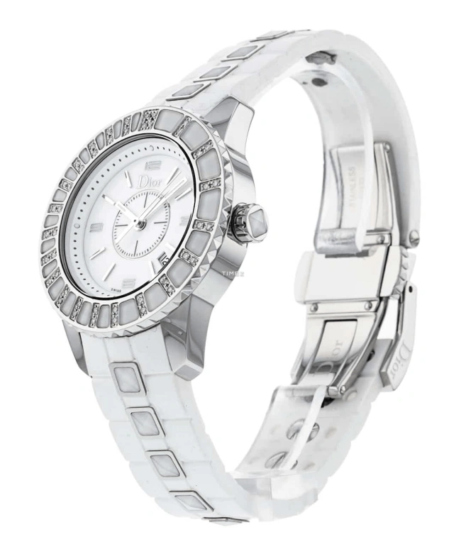 Dior,Other 33mm,33mm,Stainless Steel,White,Quartz,Day,Sapphire,Crystal Glass,CD113112R001