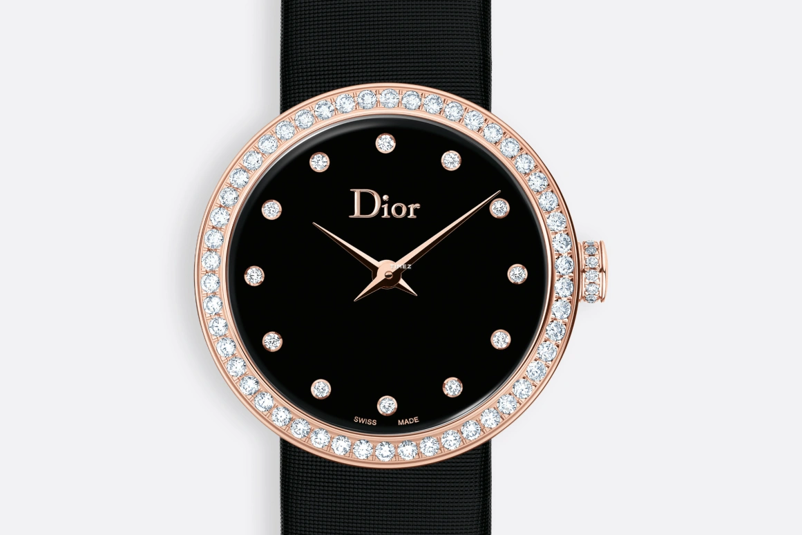Dior,La D de Dior 25mm,25mm,Rose Gold,Black,Quartz,Sapphire,Round,CD047170A005 0000