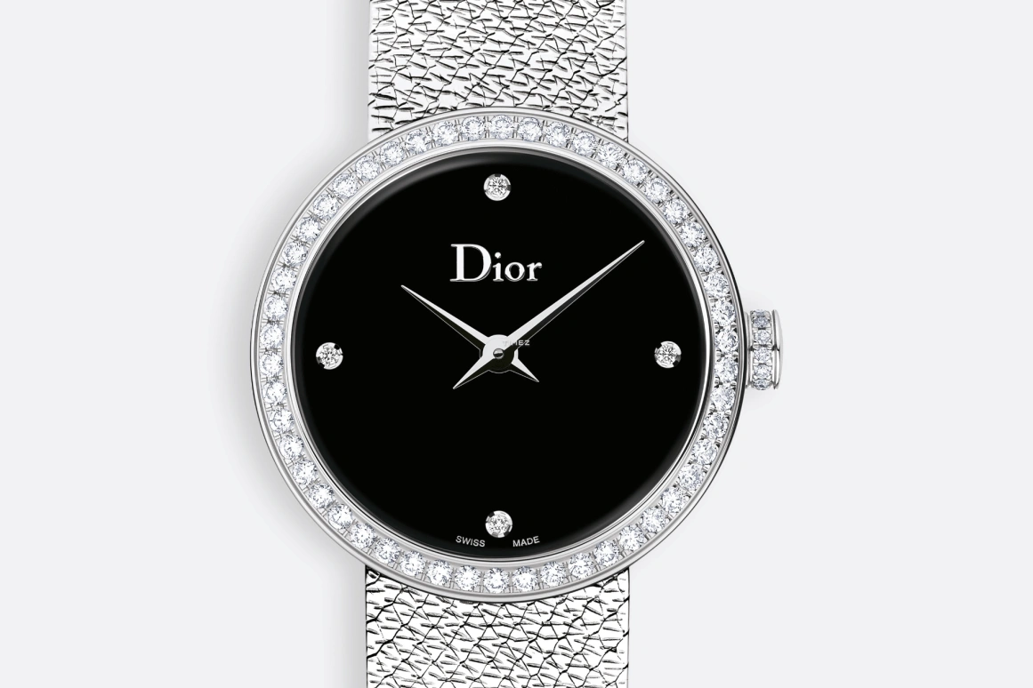 Dior,La D de Dior 25mm,25mm,Stainless Steel,Black,Quartz,Sapphire,Round,CD047111M002 0000