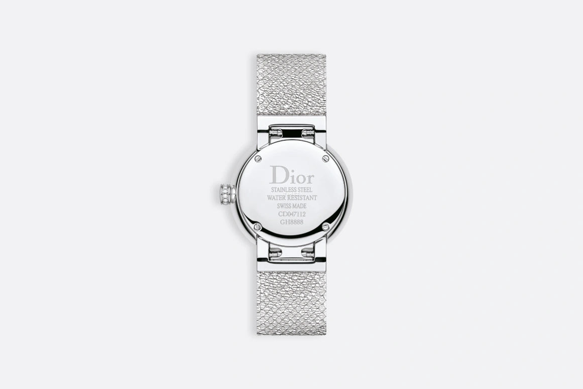 Dior,La D de Dior 25mm,25mm,Stainless Steel,Pink,Quartz,Sapphire,Crystal Glass,Round,CD047112M002