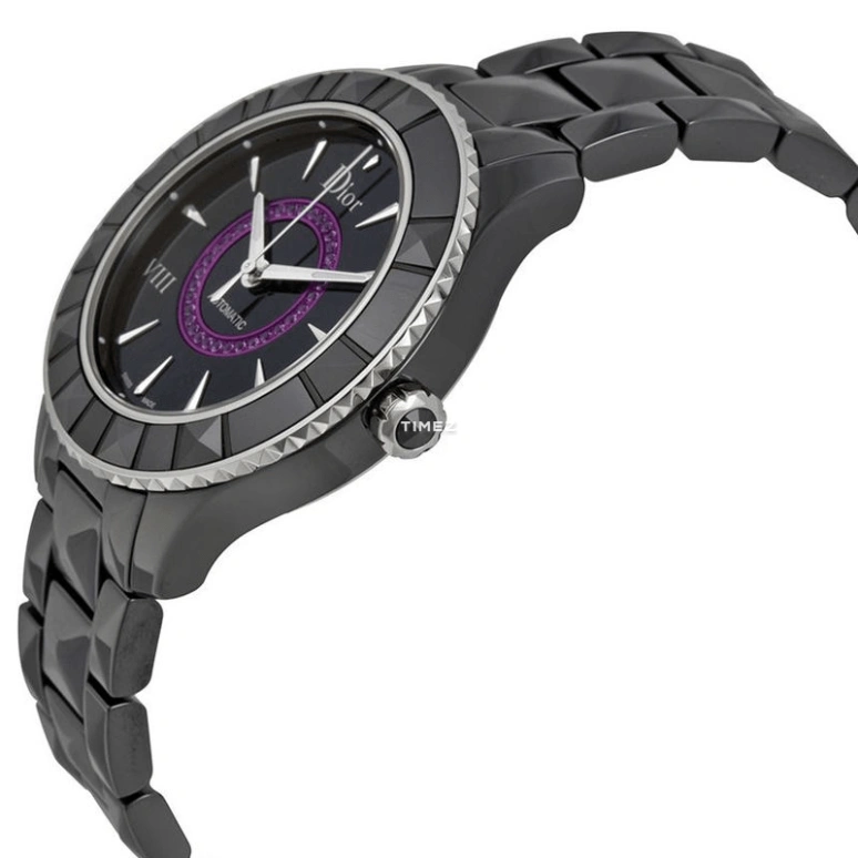Dior,Other 38mm,38mm,Stainless Steel,Ceramic,Black,Automatic,Sapphire,Crystal Glass,Round,CD1245E7C001 0000 