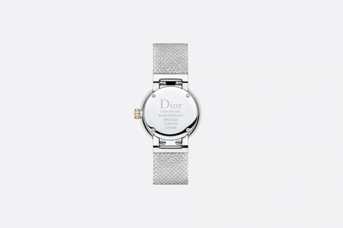 Dior,La D de Dior 25mm,25mm,Stainless Steel,Green,Quartz,Sapphire,Crystal Glass,Round,CD047122M001