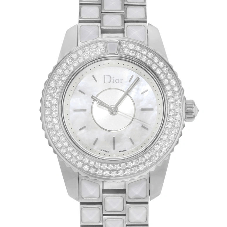 Dior,Other 28mm,28mm,Stainless Steel,Silver White,Quartz,Sapphire,Crystal Glass,Round,CD112118M003