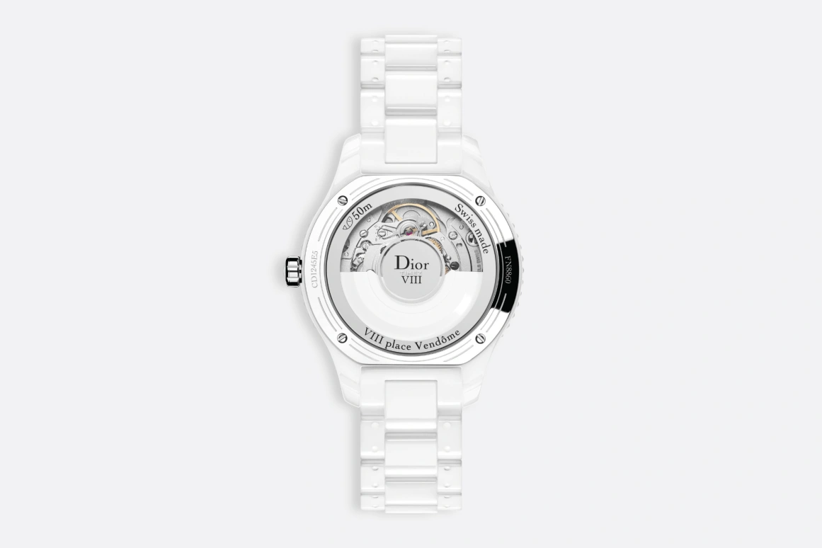 Dior,La D de Dior 33mm,33mm,Stainless Steel,Ceramic,White,Automatic,Sapphire,Round,CD1245E3C003 0000