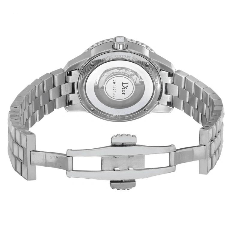 Dior,Other 33mm,33mm,Stainless Steel,Silver White,Automatic,Day,Sapphire,Crystal Glass,CD113512M001