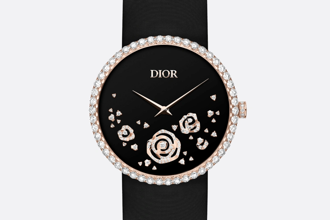 Dior,La D de Dior 38mm,38mm,Rose Gold,Black,Quartz,Sapphire,Crystal Glass,Round,CD04317X1209