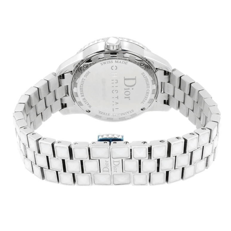 Dior,Other 33mm,33mm,Stainless Steel,White,Quartz,Day,Sapphire,Crystal Glass,CD113112M003