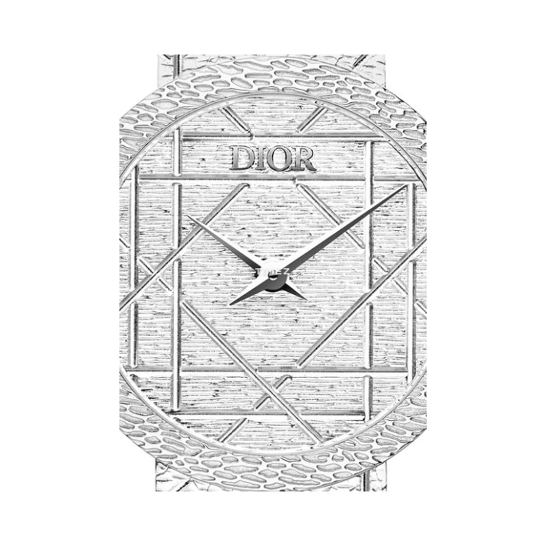 Dior,La D de Dior 25mm,25mm,Stainless Steel,Silver White,Quartz,Sapphire,Crystal Glass,Round,CD04111X1249