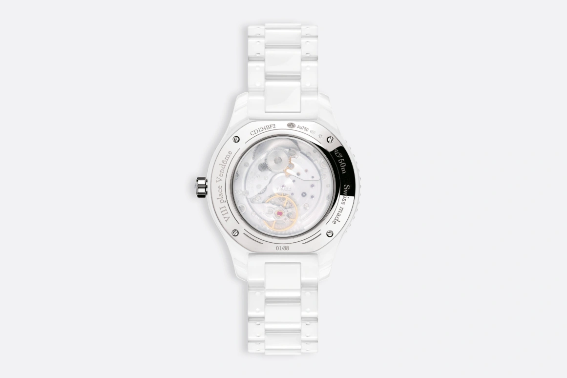 Dior,Dior Grand Bal 38mm,38mm,White Gold,Ceramic,White,Green,Automatic,Sapphire,Round,CD124BF2C002 0000