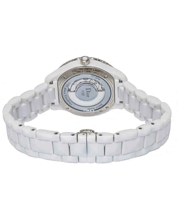 Dior,Other 33mm,33mm,White Gold,Ceramic,Silver,Automatic,Sapphire,Crystal Glass,Round,CD1235F9C001 0000