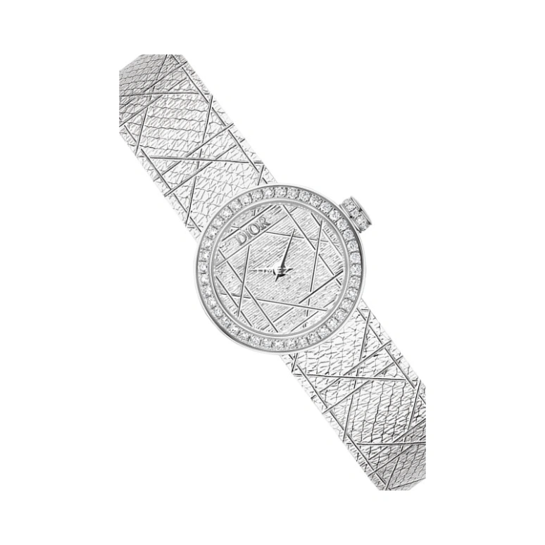 Dior,La D de Dior 19mm,19mm,Stainless Steel,Silver White,Quartz,Sapphire,Crystal Glass,Round,CD04011X1247
