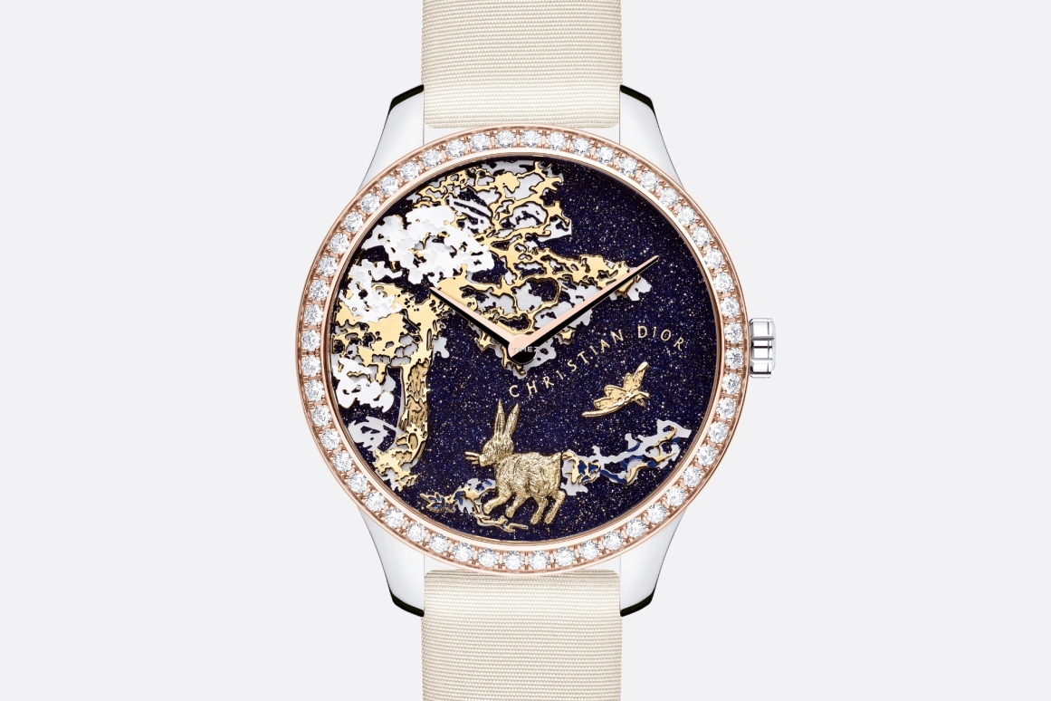 Dior,Dior Grand Soir 36mm,36mm,Stainless Steel,Blue,Black,Automatic,Sapphire,Crystal Glass,Round,CD13352X1227