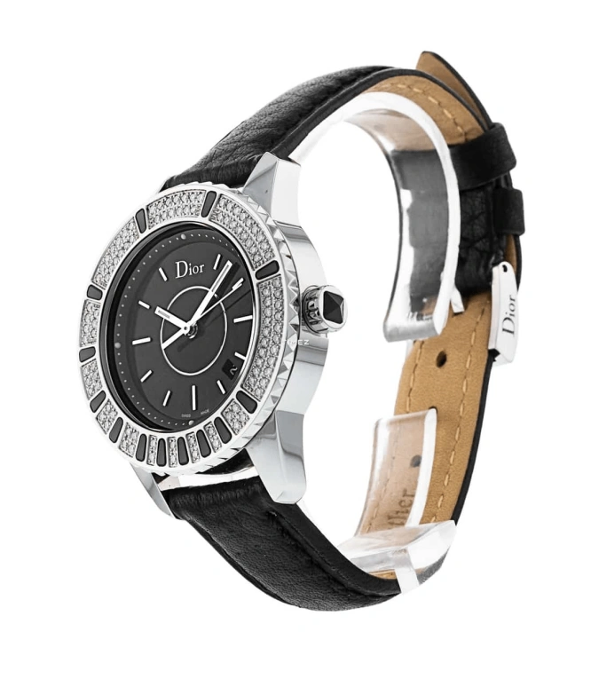 Dior,Other 33mm,33mm,Stainless Steel,Black,Quartz,Day,Sapphire,Crystal Glass,CD11311BA001