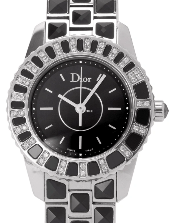 Dior,Other 28mm,28mm,Stainless Steel,Black,Quartz,Sapphire,Crystal Glass,Round,CD112116M002