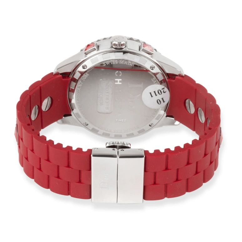 Dior,Other 38mm,38mm,Stainless Steel,Red,Quartz,Chronograph,Day,CD11431BR001