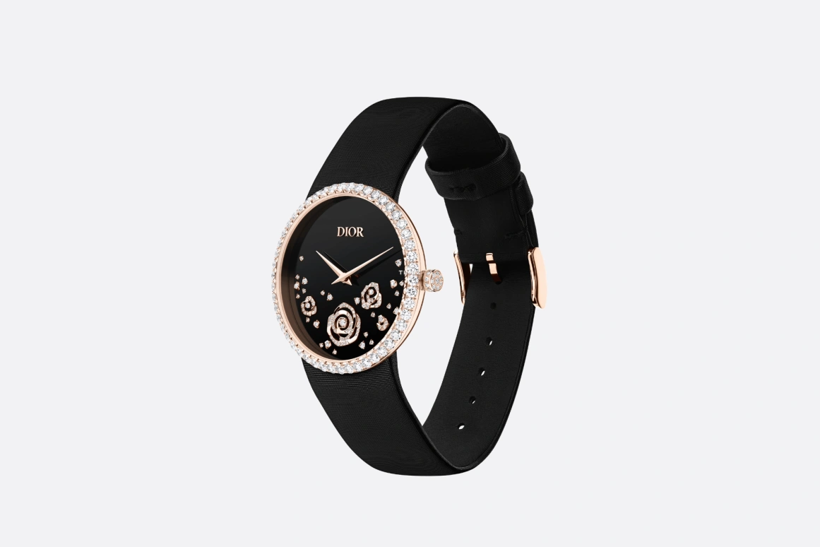 Dior,La D de Dior 38mm,38mm,Rose Gold,Black,Quartz,Sapphire,Crystal Glass,Round,CD04317X1209