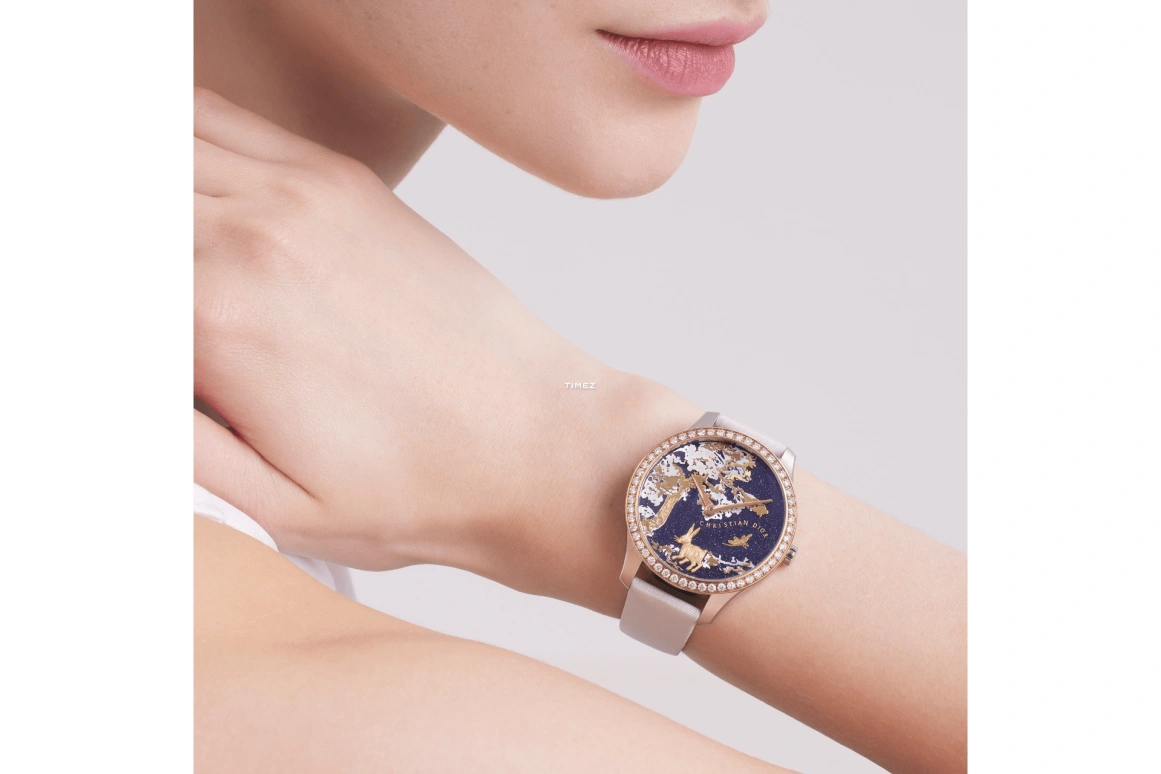 Dior,Dior Grand Soir 36mm,36mm,Stainless Steel,Blue,Black,Automatic,Sapphire,Crystal Glass,Round,CD13352X1227