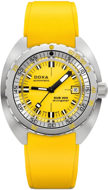 Doxa,SUB 300 42.50mm,42.50mm,Stainless Steel,Yellow,Automatic,Chronograph,Date,821,821.10.361.31