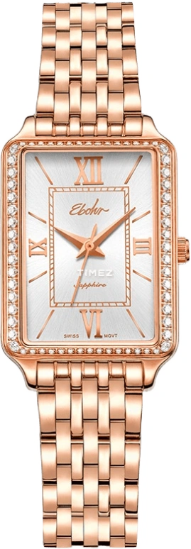 Ebohr,Kana 22mm,22mm,Stainless Steel,Silver,Quartz,Sapphire,Crystal Glass,Rectangular,22013426