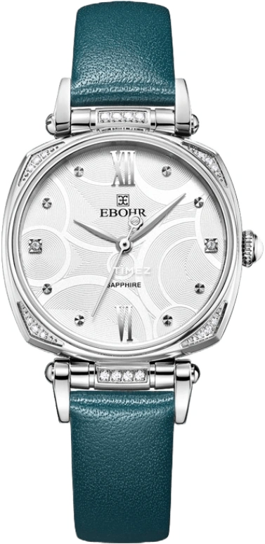 Ebohr,Kana 28mm,28mm,Stainless Steel,White,Quartz,Sapphire,Crystal Glass,Cushion,17070324
