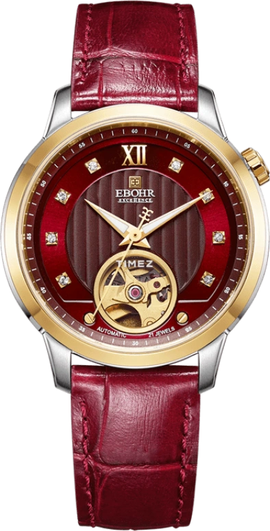 Ebohr,Master 34mm,34mm,Stainless Steel,Red,Automatic,Sapphire,Crystal Glass,Round,17010741