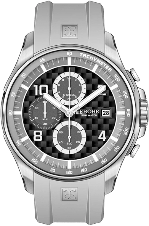 Ebohr,Speeding 43mm,43mm,Stainless Steel,Black,Coal Gray,Quartz,Chronograph,Day,20210632