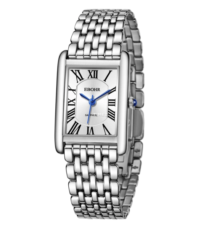 Ebohr,Kana 31x21.50mm,31x21.50mm,Stainless Steel,White,Quartz,Sapphire,Crystal Glass,Rectangular,22031426
