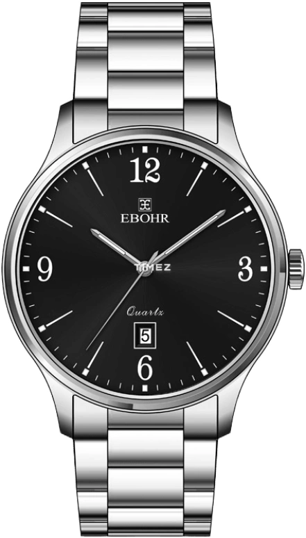 Ebohr,Other 41mm,41mm,Stainless Steel,Black,Quartz,Day,Round,70130218