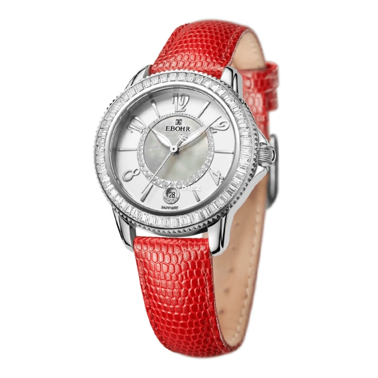 Ebohr,Kana 35.50mm,35.50mm,Stainless Steel,White,Silver,Quartz,Day,Sapphire,Crystal Glass,11030249