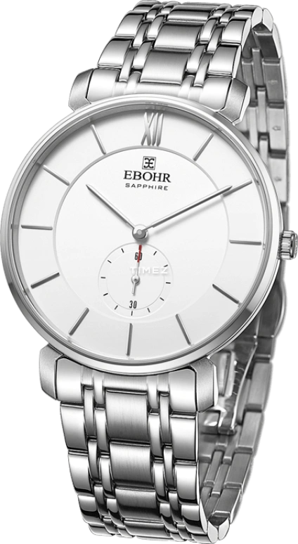 Ebohr,Master 40mm,40mm,Stainless Steel,White,Quartz,Sapphire,Crystal Glass,Round,19040119
