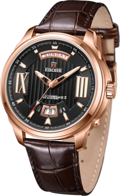 Ebohr,Master 42mm,42mm,Stainless Steel,Black,Automatic,Date,Day,19021238