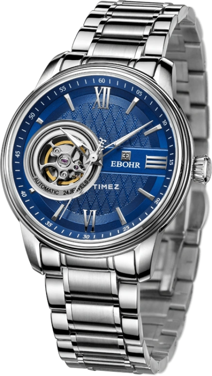 Ebohr,Master 41mm,41mm,Stainless Steel,Blue,Automatic,Sapphire,Crystal Glass,Round,15000217