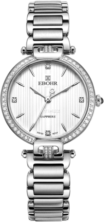 Ebohr,Kana 30mm,30mm,Red Gold,White,Quartz,Sapphire,Crystal Glass,Round,11230120