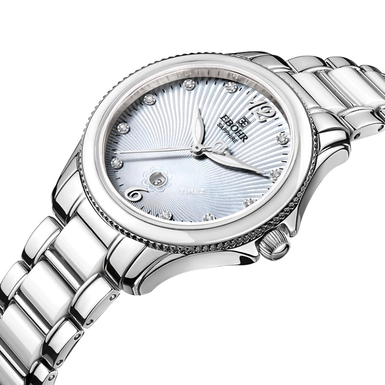 Ebohr,Kana 32mm,32mm,Stainless Steel,Silver White,Quartz,Day,Sapphire,Crystal Glass,11020325