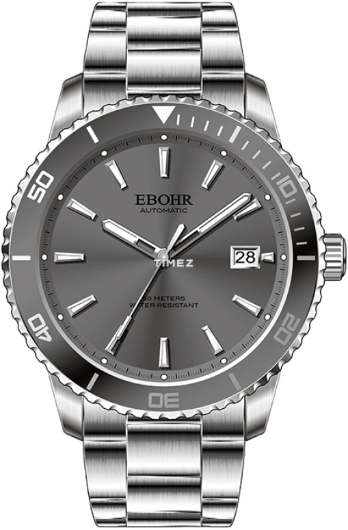 Ebohr,Other 42mm,42mm,Stainless Steel,Grey,Day,Round,Silver,70470219