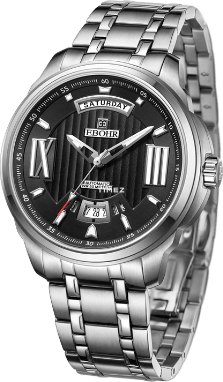 Ebohr,Master 42mm,42mm,Stainless Steel,Black,Automatic,Date,Day,19022218