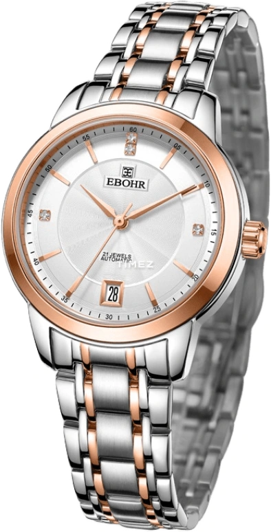 Ebohr,Master 33mm,33mm,Stainless Steel,Silver White,Automatic,Day,Sapphire,Crystal Glass,11140122