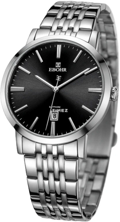 Ebohr,Master 40mm,40mm,Stainless Steel,Black,Quartz,Day,Sapphire,Crystal Glass,10890110