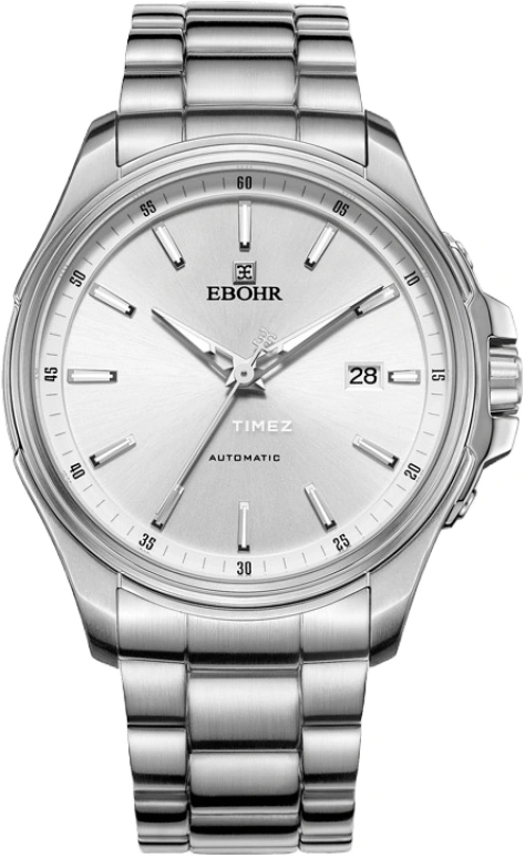 Ebohr,Explorer 43mm,43mm,Stainless Steel,Silver,Automatic,Day,Sapphire,Crystal Glass,19111118