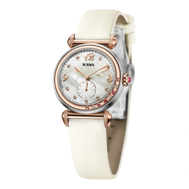 Ebohr,Kana 30mm,30mm,Stainless Steel,White,Quartz,Sapphire,Glass,Round,80130246
