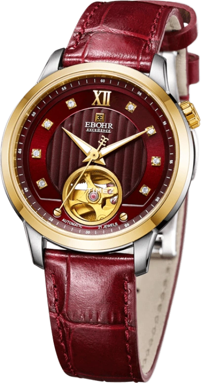 Ebohr,Master 34mm,34mm,Stainless Steel,Red,Automatic,Sapphire,Crystal Glass,Round,17010741
