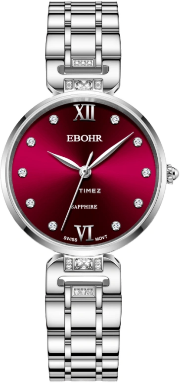 Ebohr,Kana 30mm,30mm,Stainless Steel,Wine Red,Quartz,Sapphire,Round,11331626
