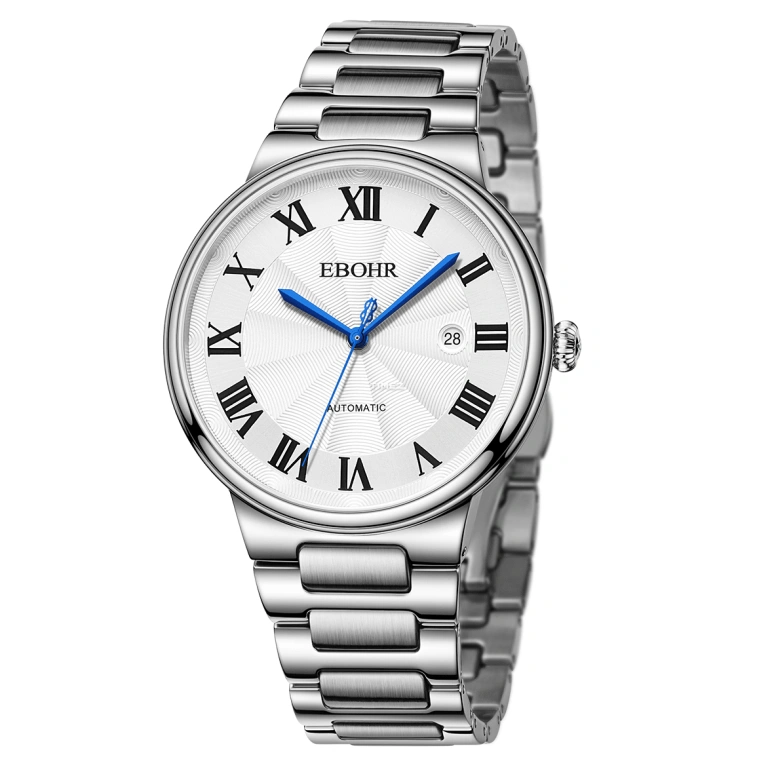 Ebohr,Master 41.50mm,41.50mm,Stainless Steel,White,Automatic,Day,Sapphire,Crystal Glass,15121418