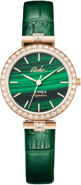 Ebohr,Kana 30mm,30mm,Stainless Steel,Green,Quartz,Sapphire,Crystal Glass,Round,V51370343