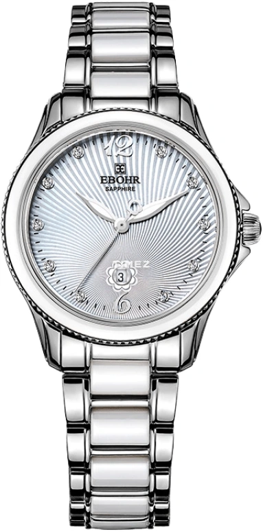 Ebohr,Kana 32mm,32mm,Stainless Steel,Silver White,Quartz,Day,Sapphire,Crystal Glass,11020325