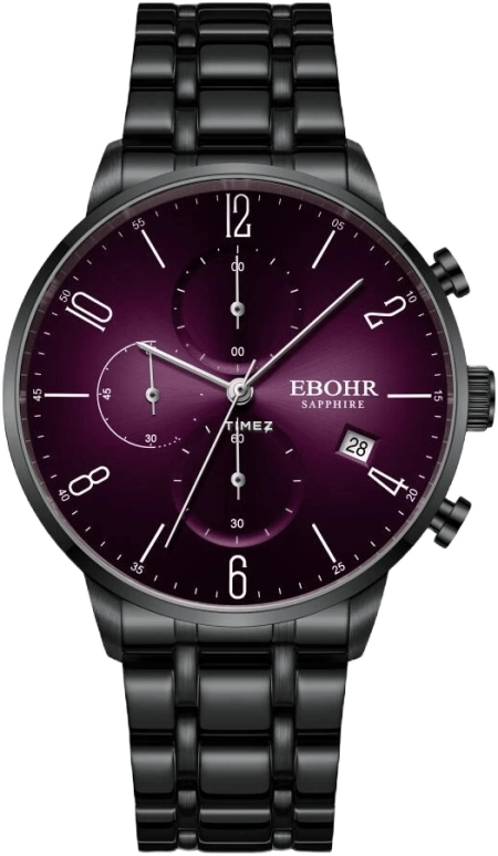 Ebohr,Master 41.50mm,41.50mm,Stainless Steel,Purple,Quartz,Chronograph,Day,30168616
