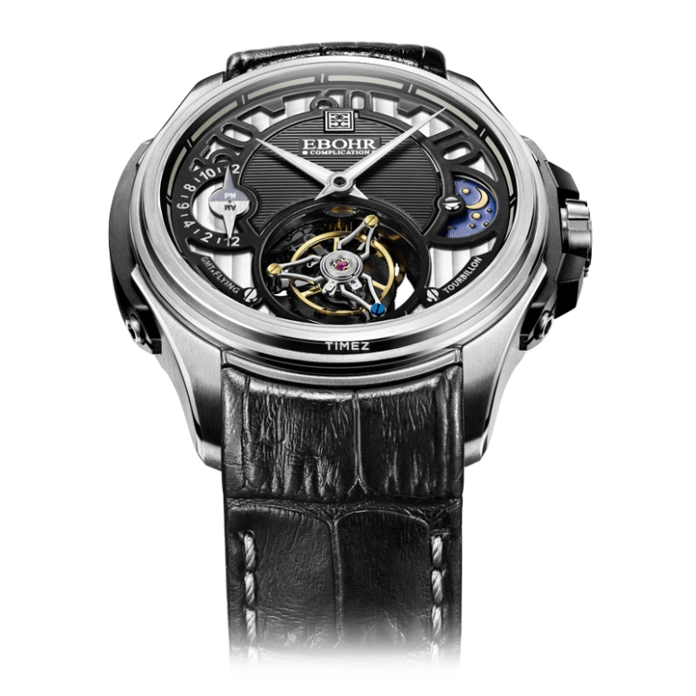 Ebohr,Explorer 45.10mm,45.10mm,Stainless Steel,Grey,Dule Time,Tourbillon,Day / Night Indication,60150134