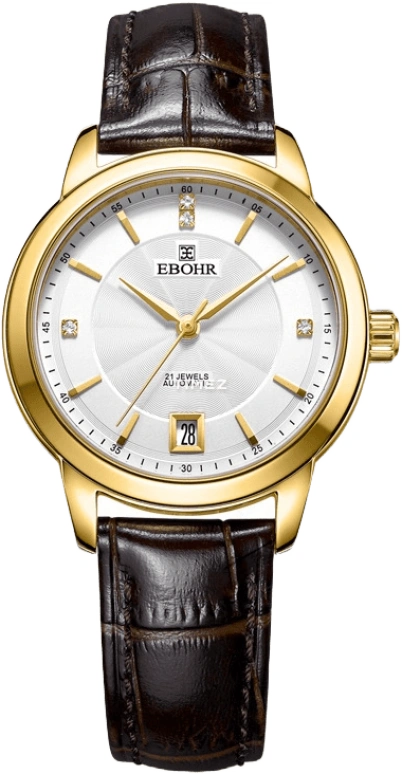 Ebohr,Master 33mm,33mm,Stainless Steel,Silver White,Automatic,Day,Sapphire,Crystal Glass,11140245