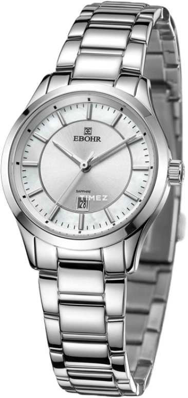 Ebohr,Master 30mm,30mm,Stainless Steel,Silver,White,Quartz,Day,Sapphire,Crystal Glass,11060123
