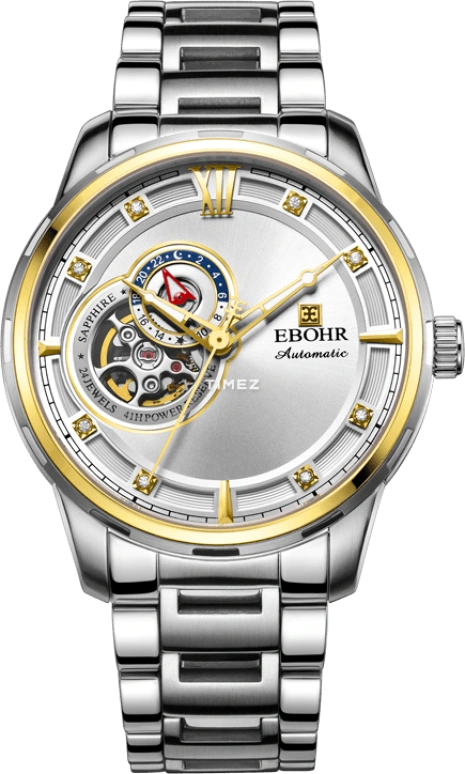 Ebohr,Master 41.50mm,41.50mm,Stainless Steel,Silver,Automatic,Sapphire,Crystal Glass,Round,15010117